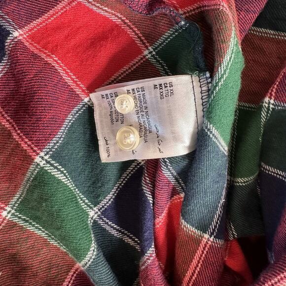 Club Room Men’s Red & Blue XXL Button Flannel Shirt Hiking Outdoor Work (263) - Picture 9 of 9